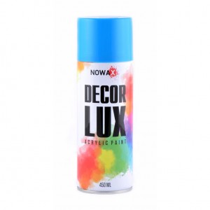 Акриловая краска глянцевая светло голубая NOWAX Decor Lux (5012) 450мл Акриловая краска глянцевая светло голубая NOWAX Decor Lux (5012) 450мл