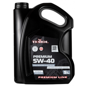 Масло TEMOL PREMIUM 5W-40 API SN (Lic. №3678)/CF ACEA A3/B4 (5 л) Масло TEMOL PREMIUM 5W-40 API SN (Lic. №3678)/CF ACEA A3/B4 (5 л)