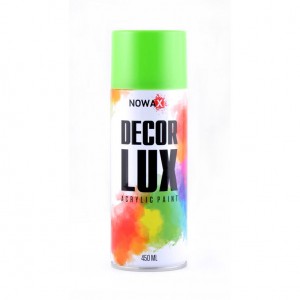 Акриловая краска глянцевая светло зеленая NOWAX Decor Lux (6018) 450мл Акриловая краска глянцевая светло зеленая NOWAX Decor Lux (6018) 450мл