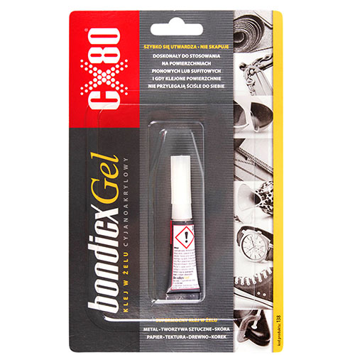 Клей цианокрыловый (суперклей) CX-80/bondicx gel 3g (CX-80 bondicx gel) Клей цианокрыловый (суперклей) CX-80/bondicx gel 3g (CX-80 bondicx gel)