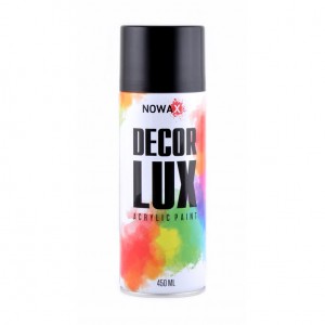 Акриловая краска черный матовый NOWAX Decor Lux (9005) 450мл Акриловая краска черный матовый NOWAX Decor Lux (9005) 450мл