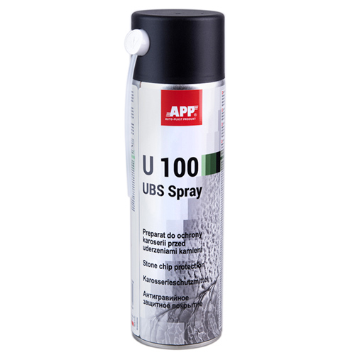 APP Антигравий аэрозоль, U100 UBS, черный, 500ml со шлангом (050090)