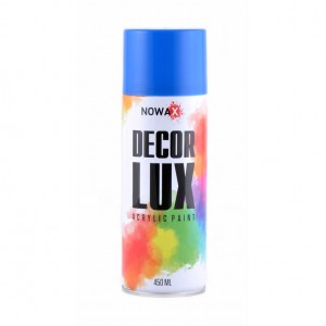 Акриловая краска глянцевая синяя NOWAX Decor Lux (5017) 450мл Акриловая краска глянцевая синяя NOWAX Decor Lux (5017) 450мл