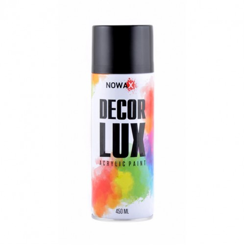 Акриловая краска черный глянец NOWAX Decor Lux (9005) 450мл Акриловая краска черный глянец NOWAX Decor Lux (9005) 450мл