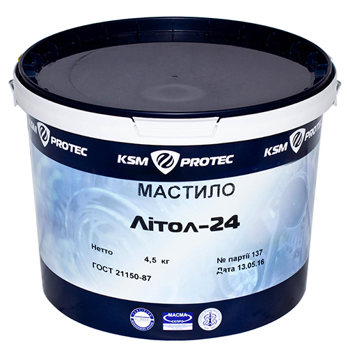 Масло Литол-24 KSM Protec ведро 4,5 кг (KSM-L2445) Масло Литол-24 KSM Protec ведро 4,5 кг (KSM-L2445)