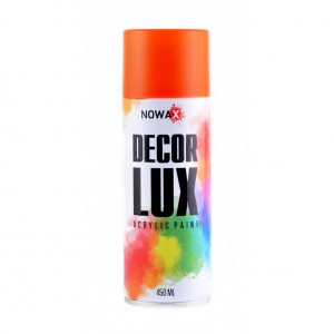 Акриловая флуоресцентная краска оранжевая NOWAX Decor Lux 450мл Акриловая флуоресцентная краска оранжевая NOWAX Decor Lux 450мл
