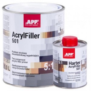 APP Грунт акриловый 2K HS Acrylfiller 5:1 с утв., серый 1l+0.2l (020408 + 020506)